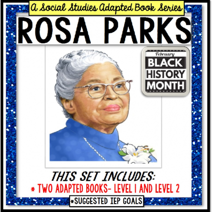 ROSA PARKS Black History Month ADAPTED BOOK for Special Education and Autism